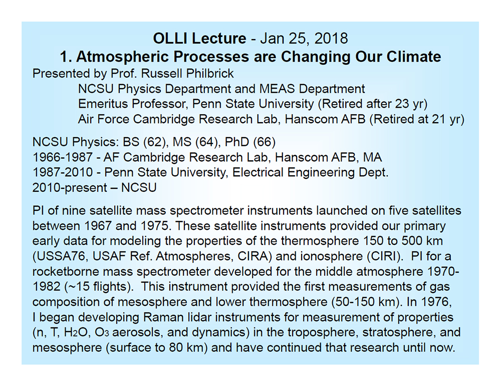 Atmospheric Processes that are Changing Our Climate