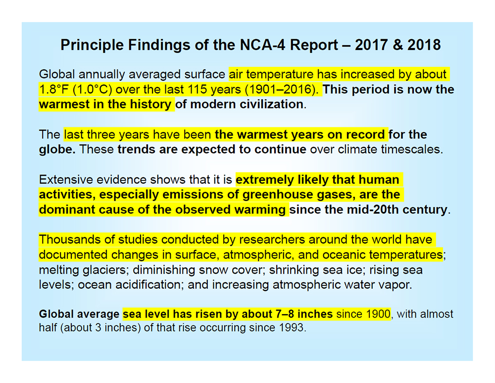 Principle Findings of the NCA-4 Report - 2017 and 2018 slide 1 of 3