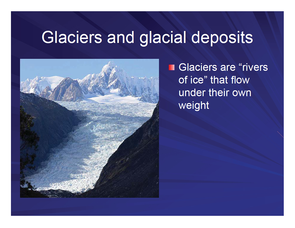 Glaciers and glacial deposits