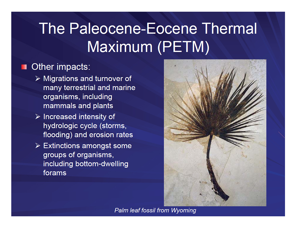 The Paleocene-Eocene Thermal Maximum PETM Slide 2