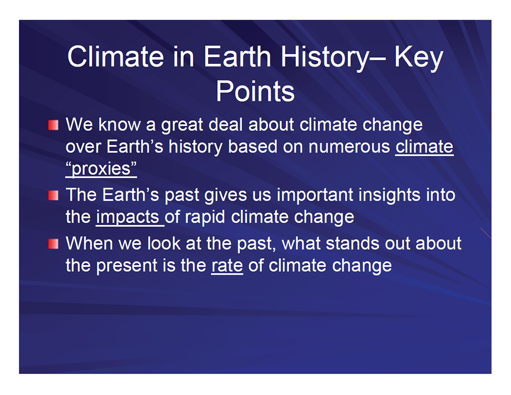 Climate of Earth History - key Points