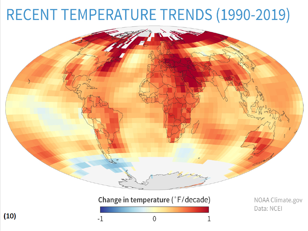 Recent Temperature Trends 1990-2019