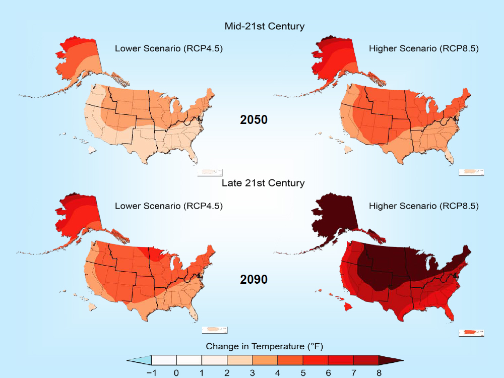 Different Models of Mid-21st Century Temperature Change