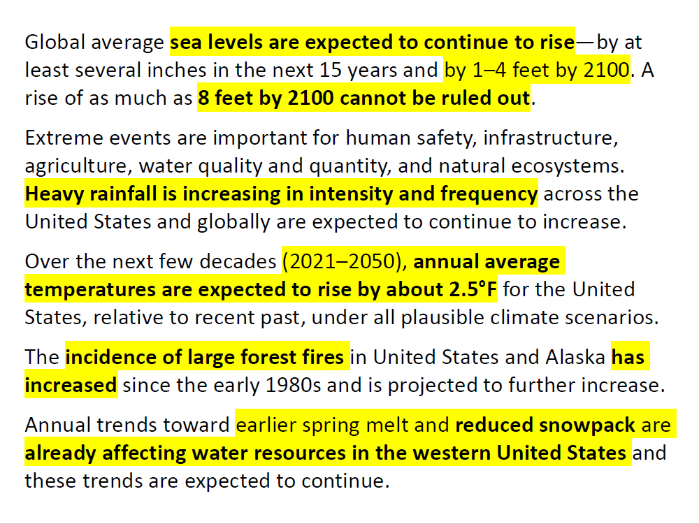 Principle Findings of the NCA-4 Report - 2017 and 2018 - 2
