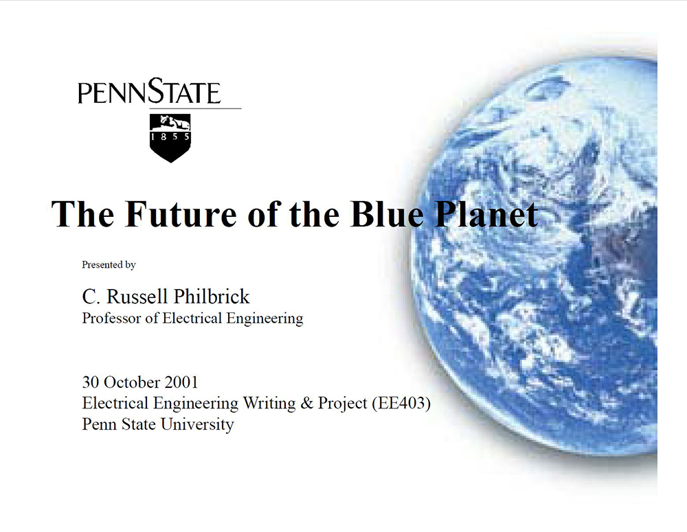 The Future of the Blue Planet